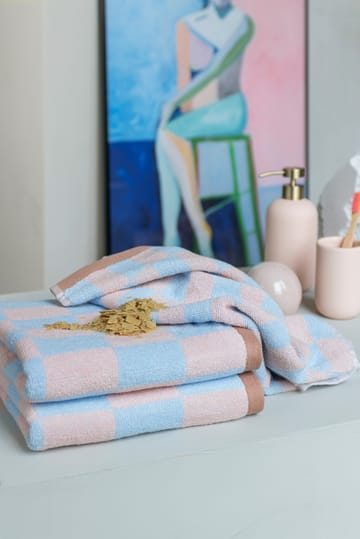 Retro towel 50x90 cm - Light blue - Mette Ditmer