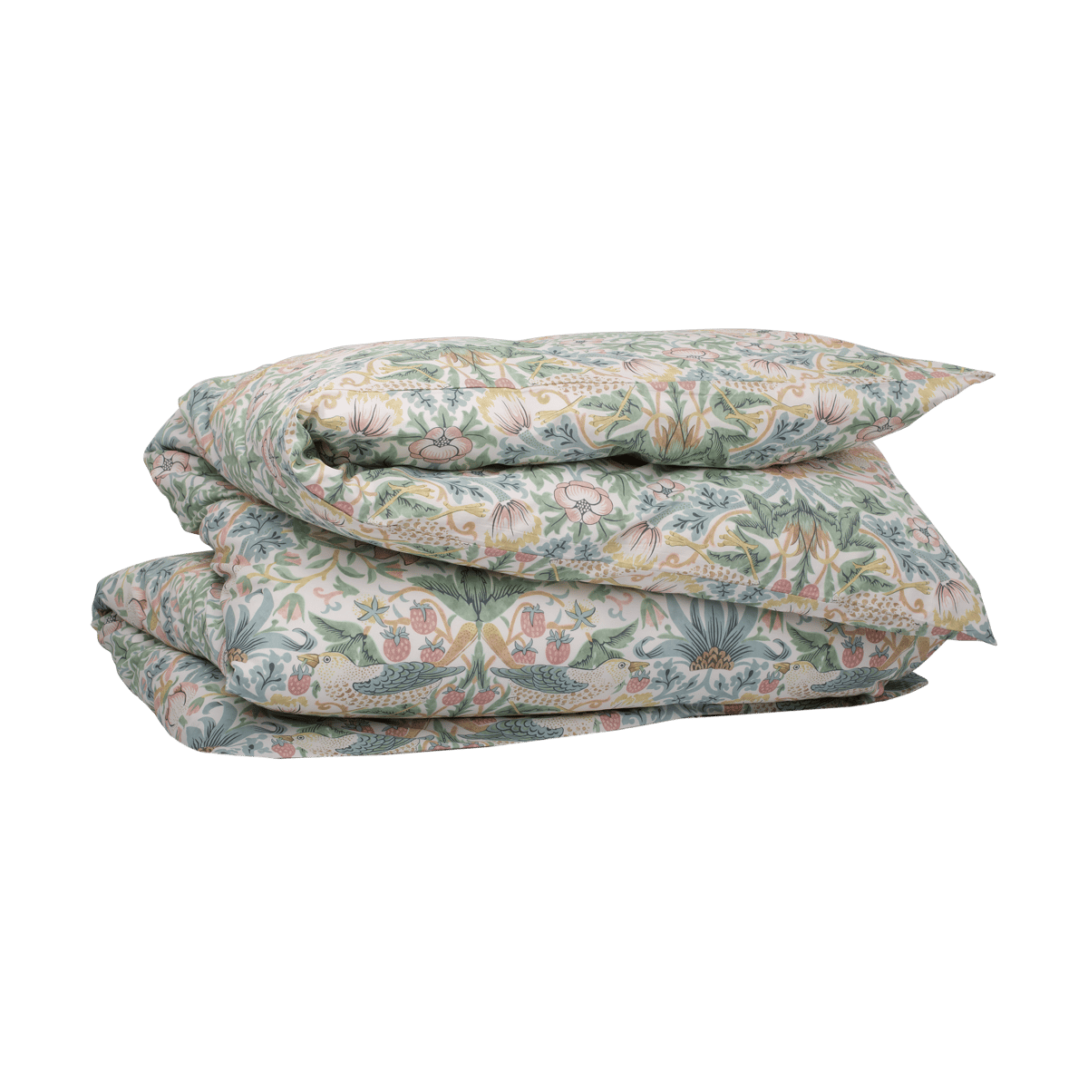 Mille Notti Morris & Co. Strawberry Thief Duvet cover Green, 150x210 cm