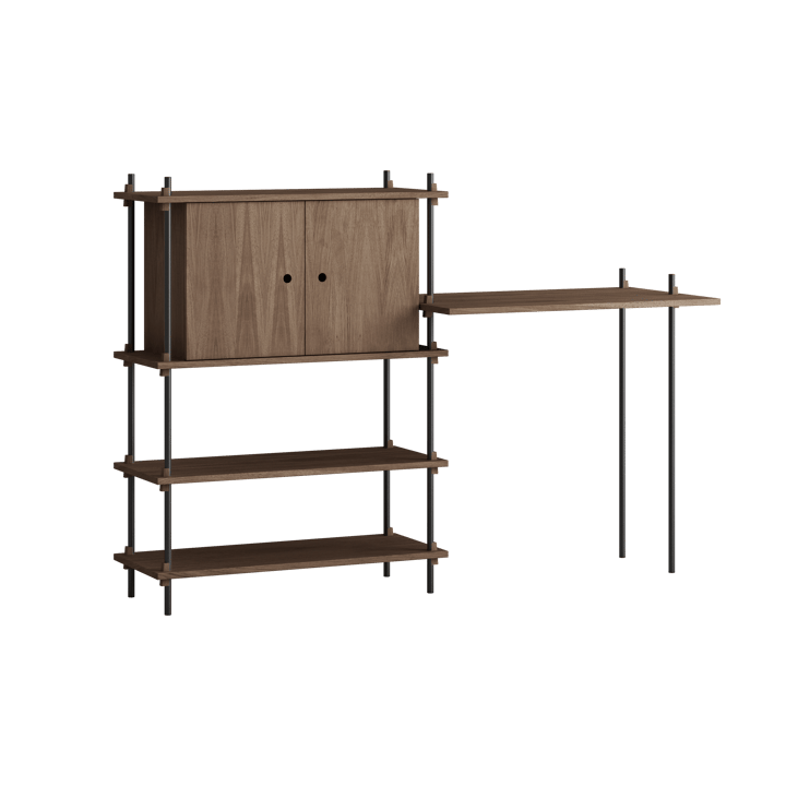 Moebe shelving system s.115.2.D - Smoked oak-black - MOEBE