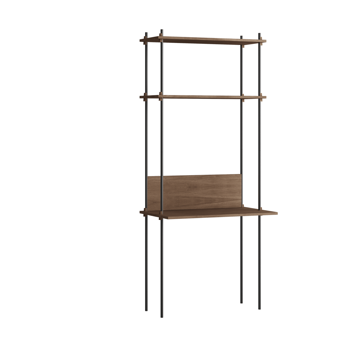 MOEBE Moebe shelving system s.200.1.D Smoked oak-black