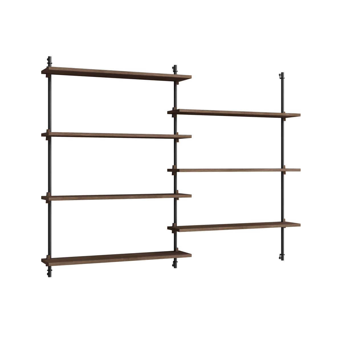 MOEBE Moebe wall shelving ws.115.2.B Smoked oak-black