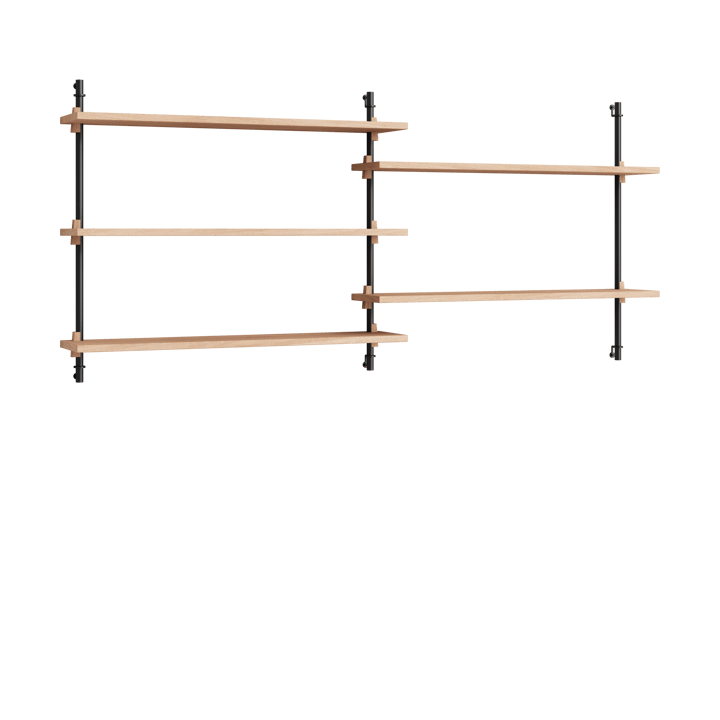 Moebe wall shelving ws.65.2.B - Oak-black - MOEBE