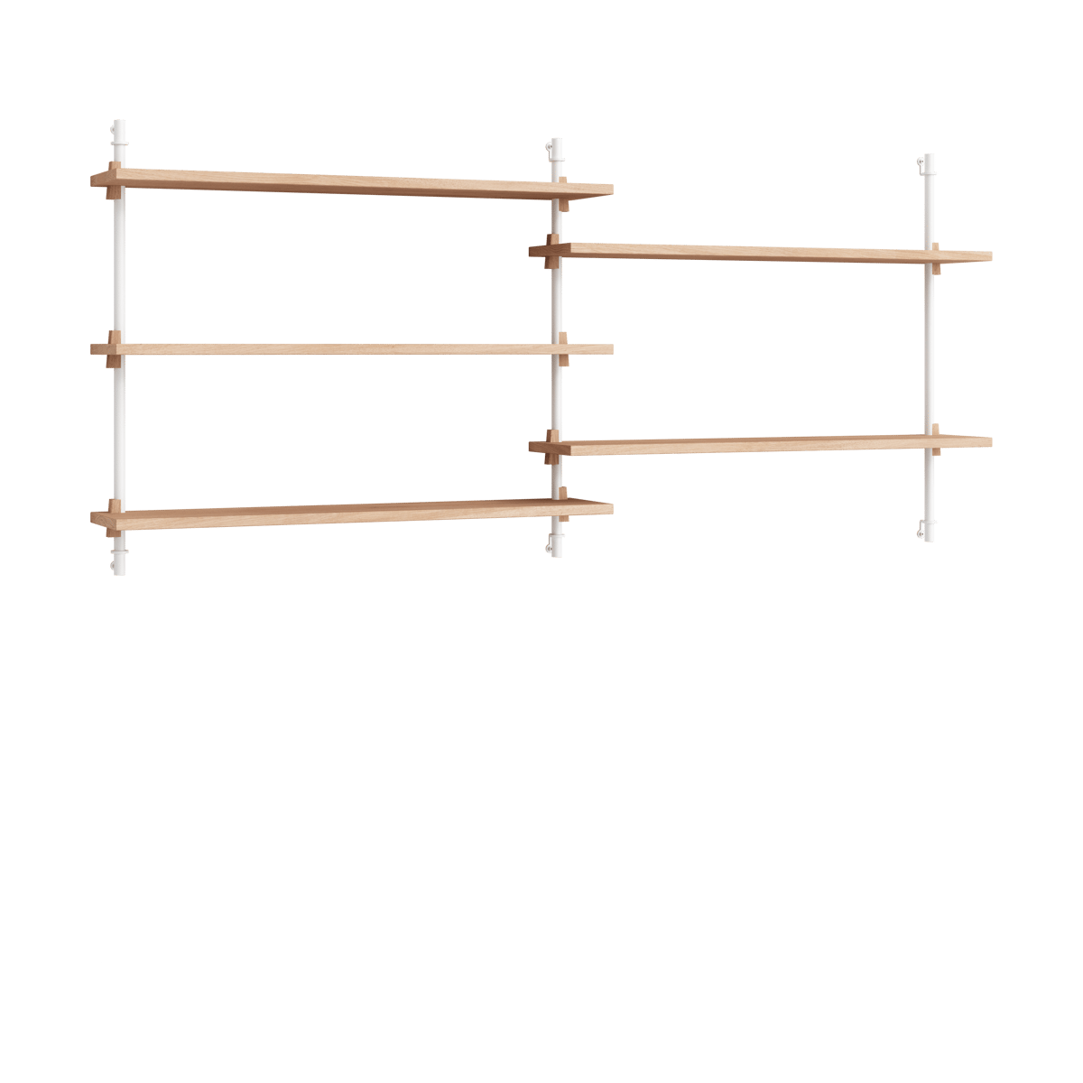 MOEBE Moebe wall shelving ws.65.2.B Oak-white