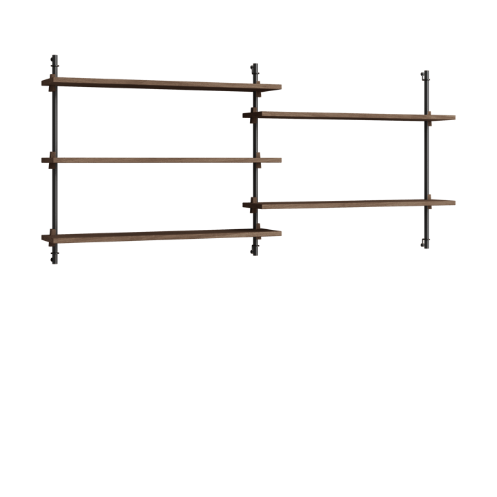 Moebe wall shelving ws.65.2.B - Smoked oak-black - MOEBE