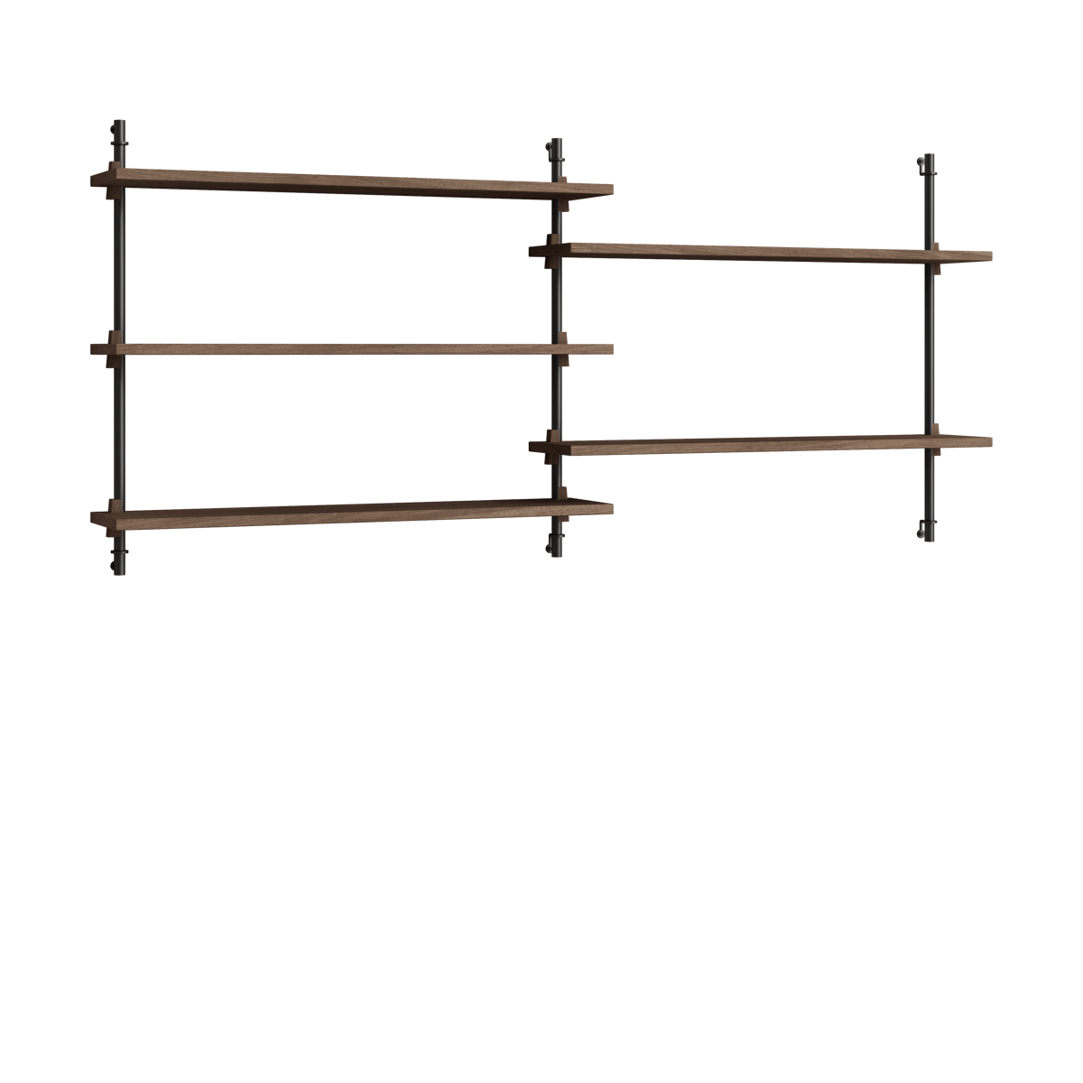 MOEBE Moebe wall shelving ws.65.2.B Smoked oak-black