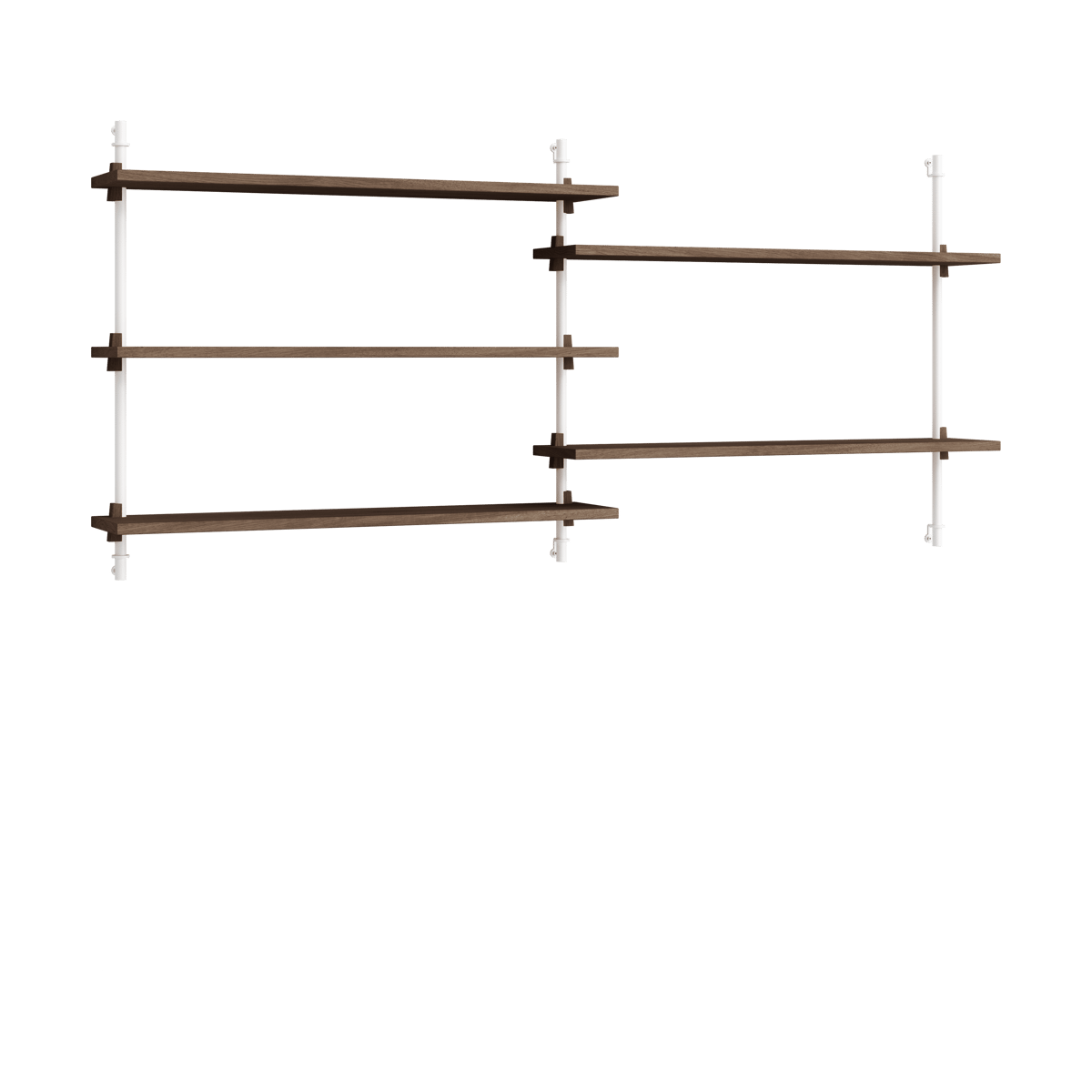 MOEBE Moebe wall shelving ws.65.2.B Smoked oak-white