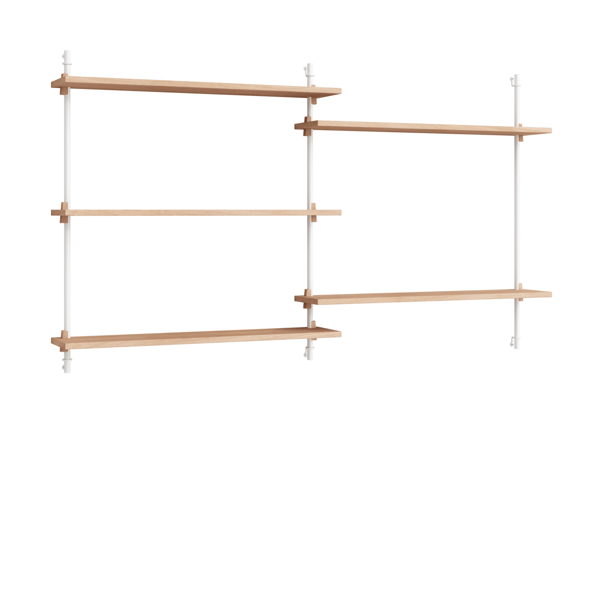 MOEBE Moebe wall shelving ws.85.2.B Oak-white