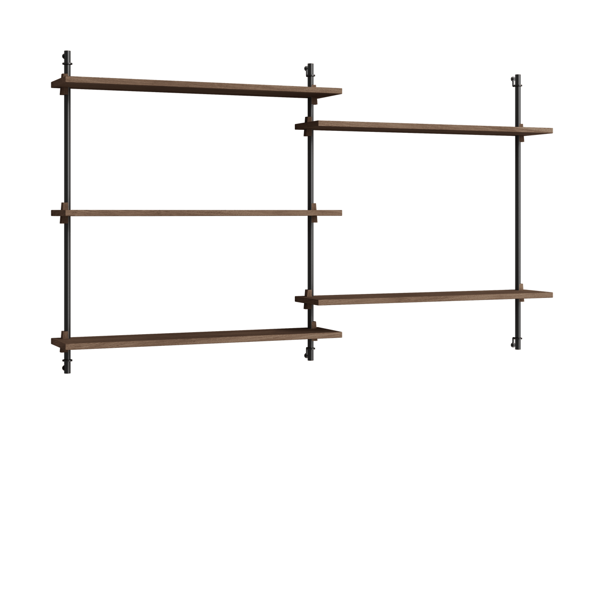 MOEBE Moebe wall shelving ws.85.2.B Smoked oak-black