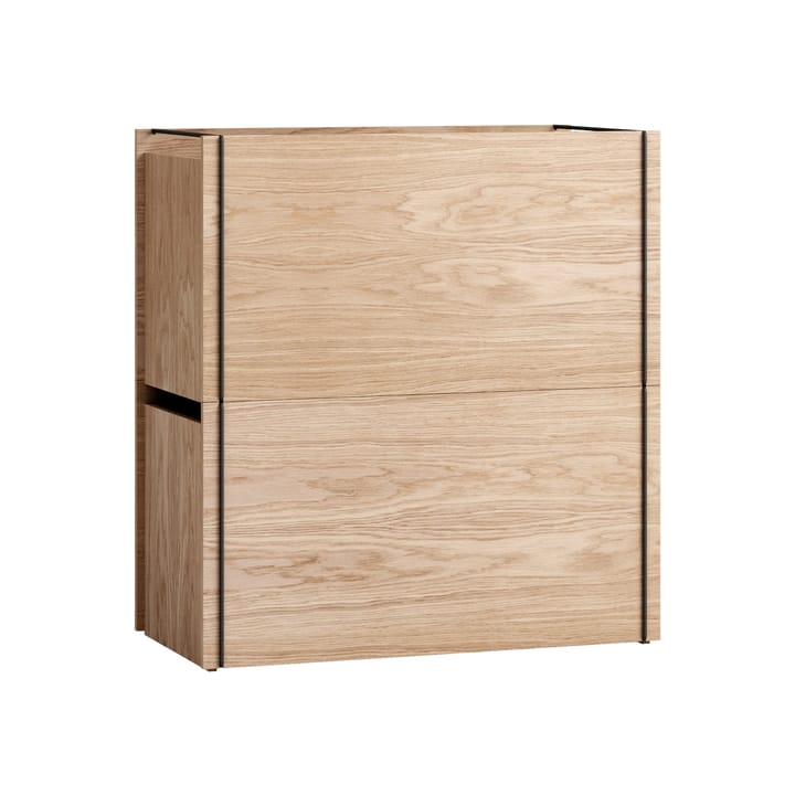 Storage box oak 33x60 cm, Wood. black MOEBE