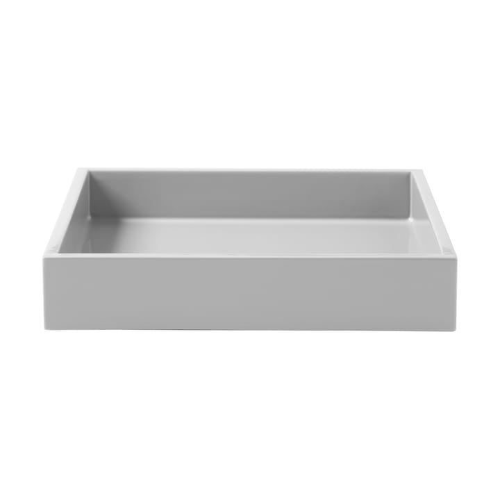 Lux lacquered decorative tray 19x19x3,5 cm - Cool grey - Mojoo