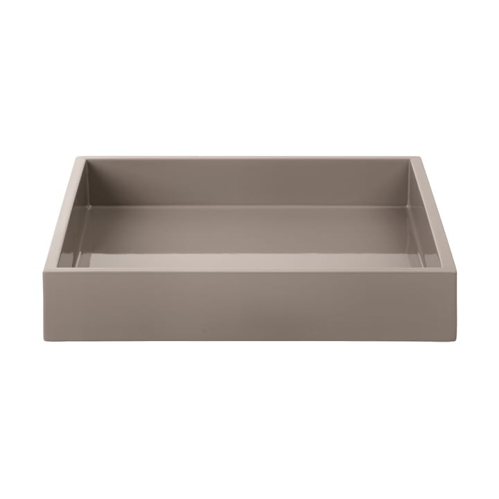 Lux lacquered decorative tray 19x19x3,5 cm - Warm grey - Mojoo