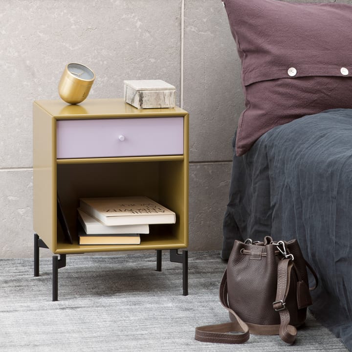 Dream bedside table - Amber, chrome legs - Montana