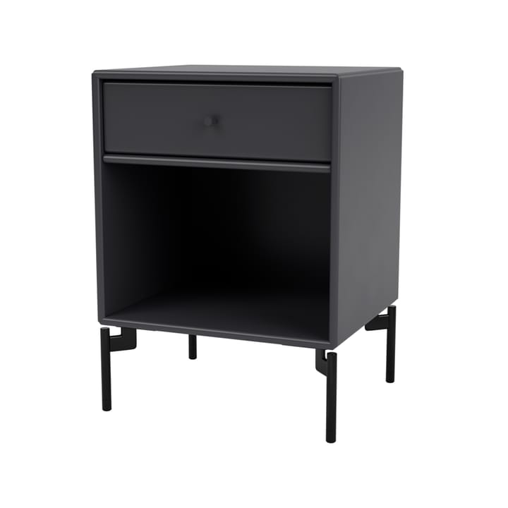 Dream bedside table - Anthracite 04, black lacquered legs - Montana