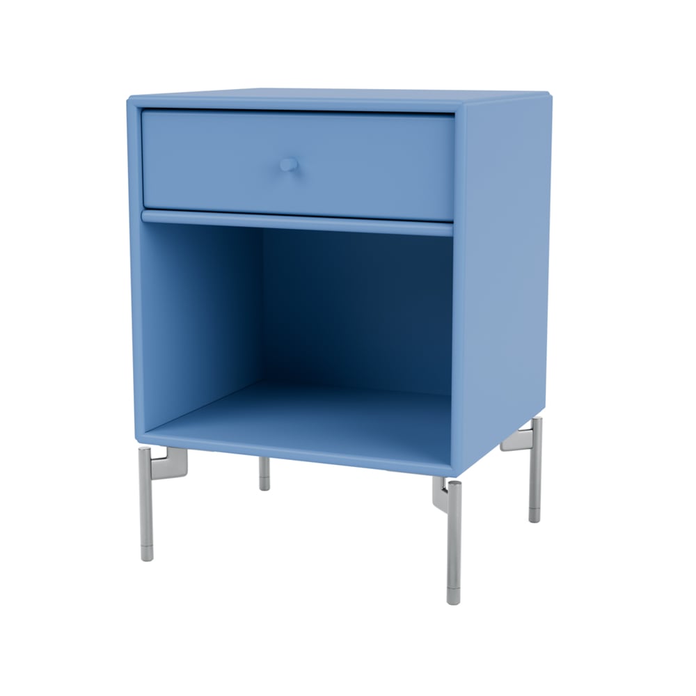 Montana Dream bedside table Azure 154, chrome legs