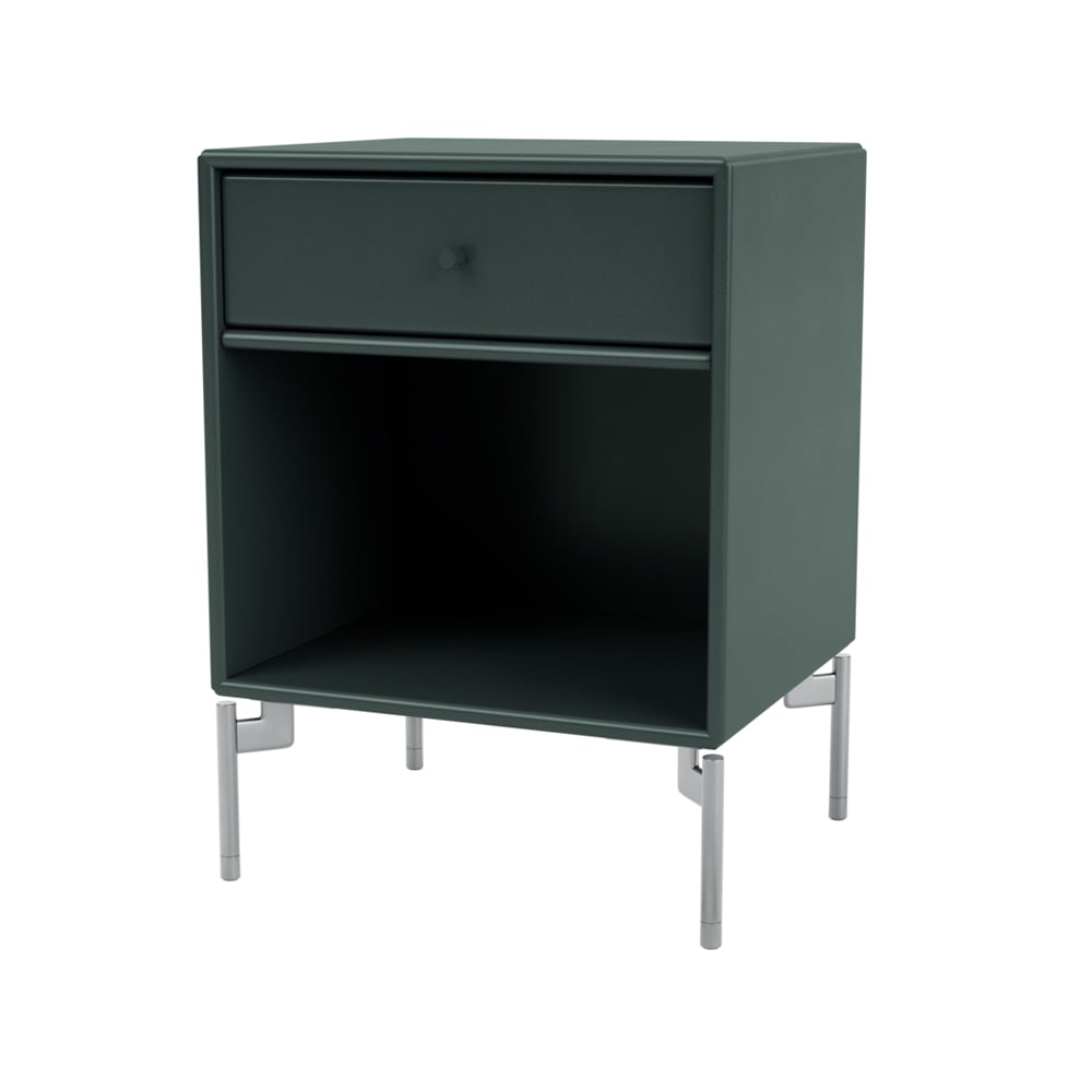 Montana Dream bedside table Black jade 163, chrome legs