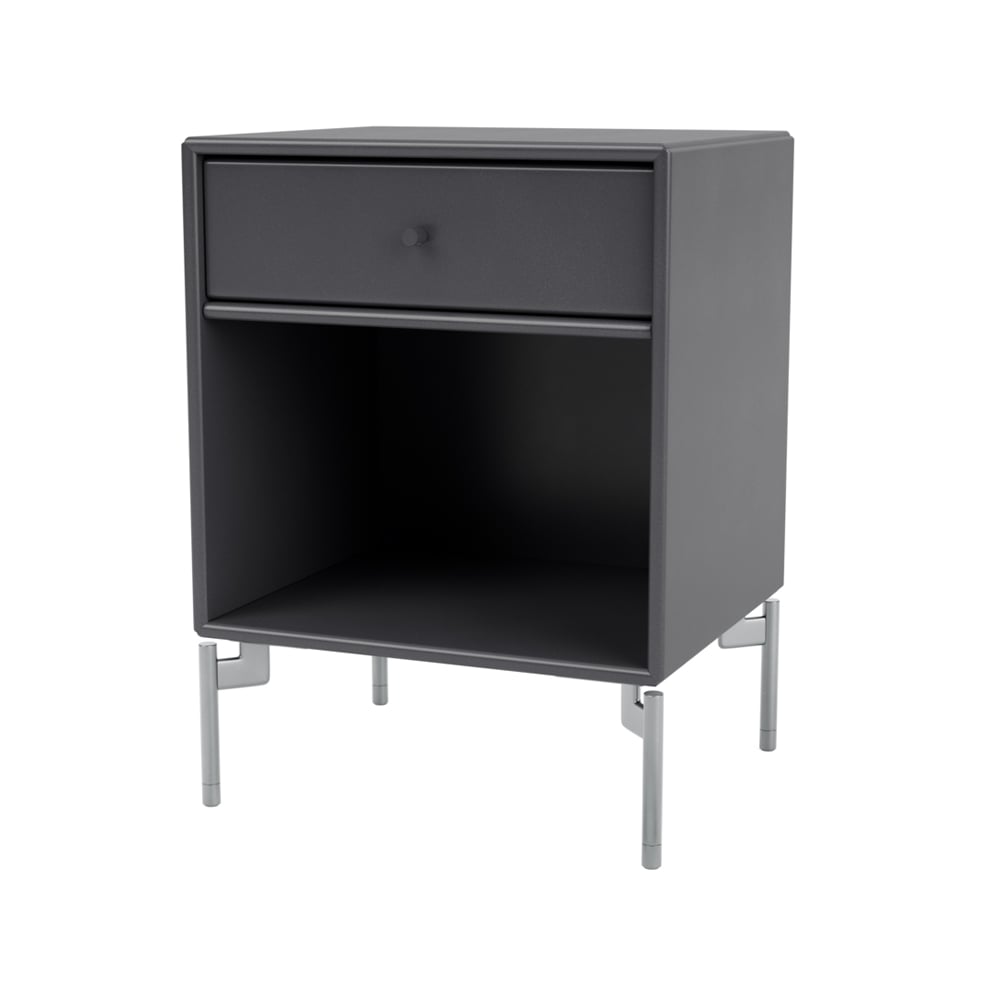 Montana Dream bedside table Coal 36, chrome legs