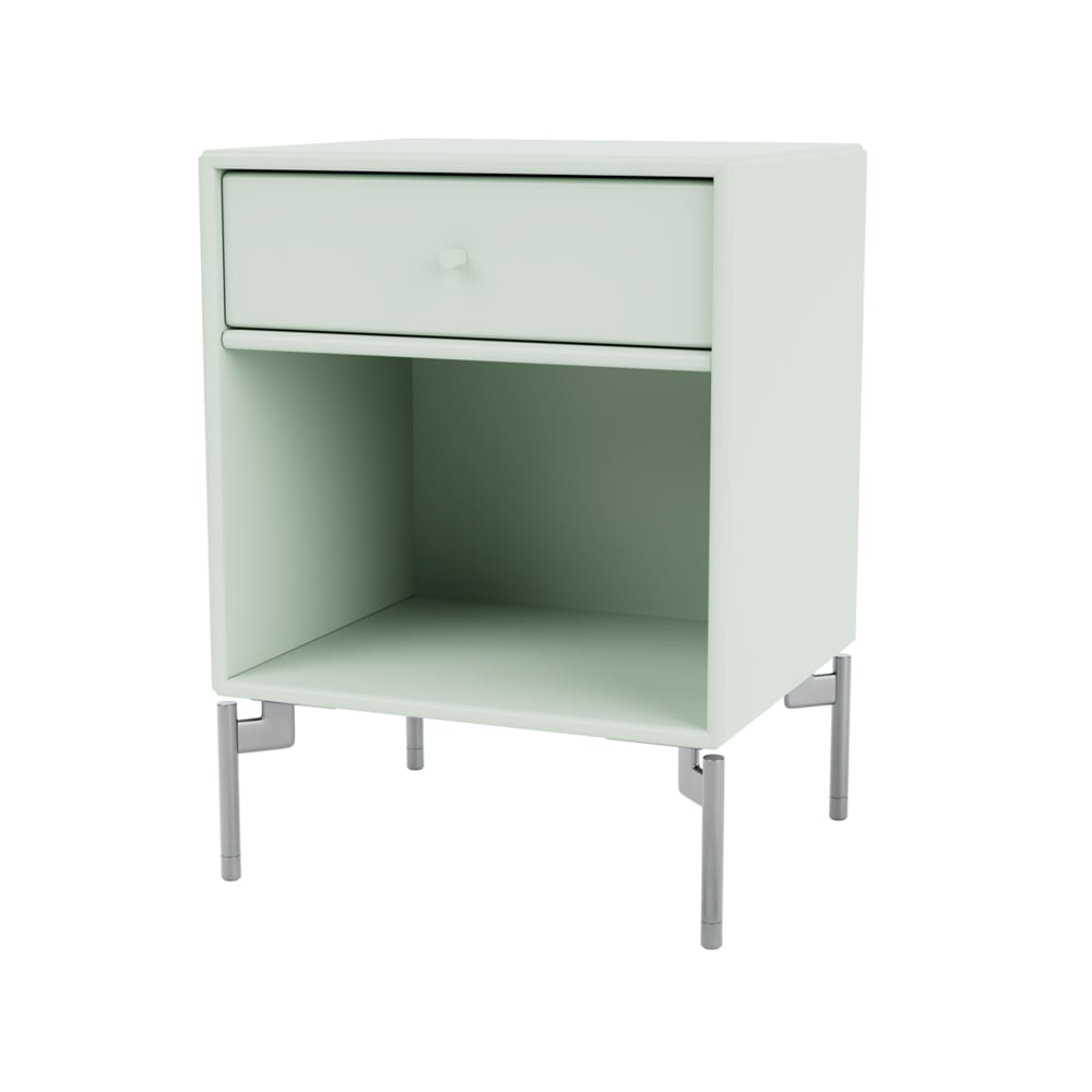 Montana Dream bedside table Mist 161, chrome legs