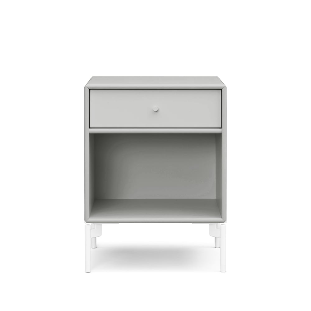 Montana Dream bedside table Nordic 09 with drawer, white legs