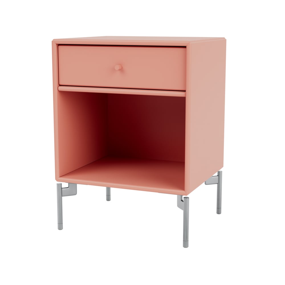 Montana Dream bedside table Rhubarb 151, chrome legs