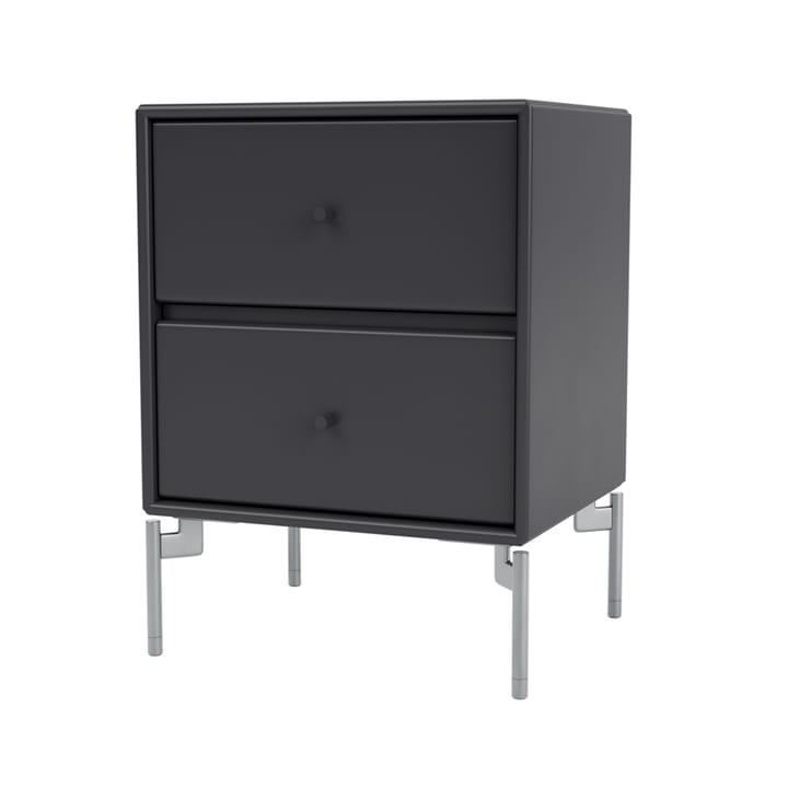 Drift bedside table - Anthracite 04, chrome legs cm - Montana