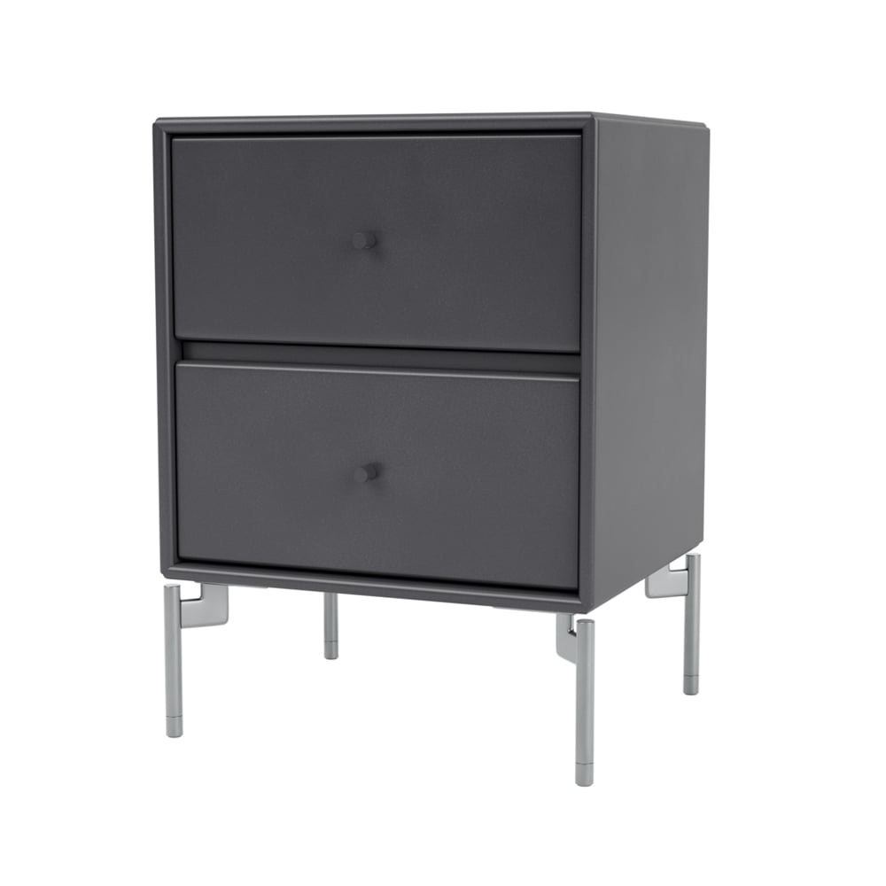 Montana Drift bedside table Coal 36, chrome legs cm