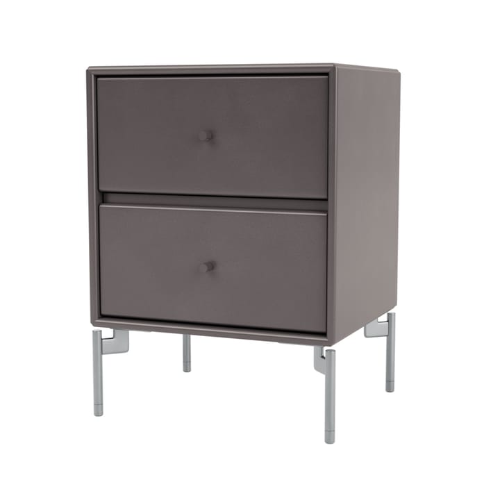 Drift bedside table - Coffee 35, chrome legs cm - Montana