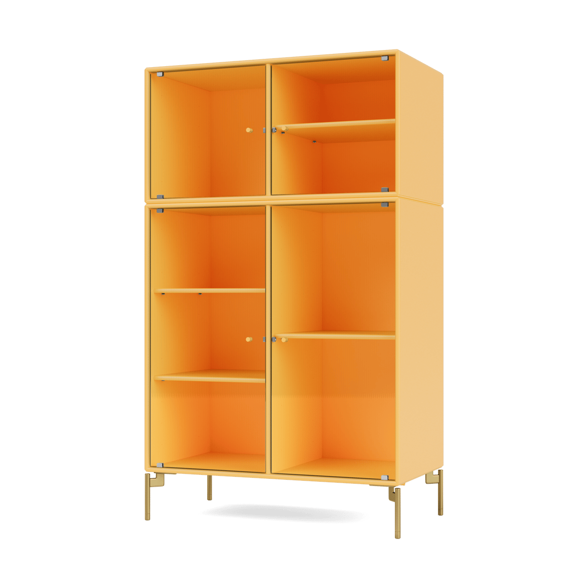 Montana Ripple III display cabinet 69.6x117.6x38 cm Acacia-legs brass