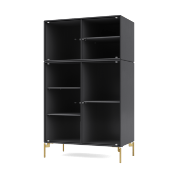 Ripple III display cabinet 69.6x117.6x38 cm - Anthracite-legs brass - Montana