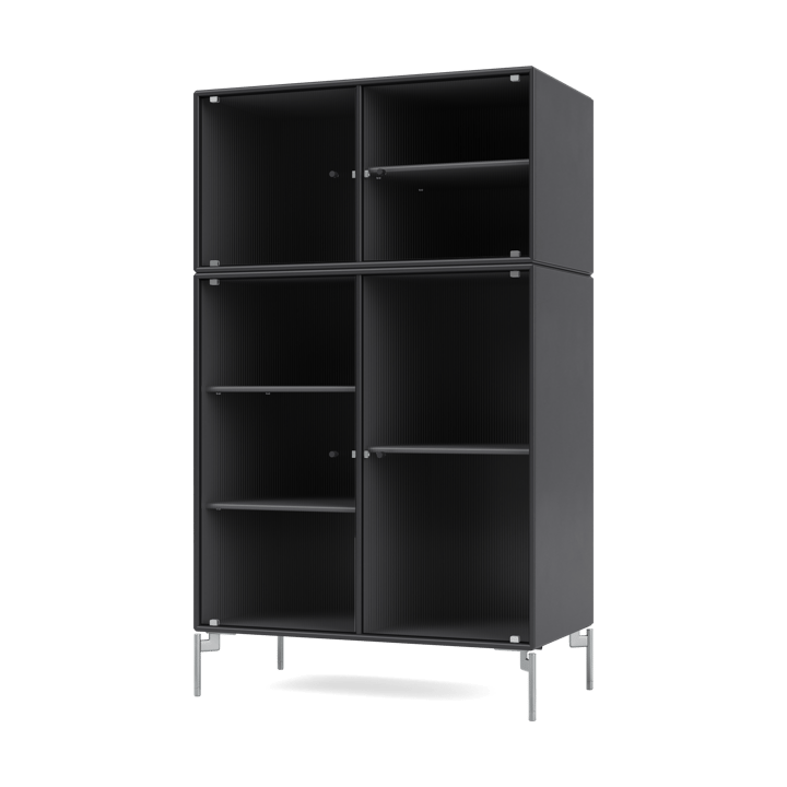 Ripple III display cabinet 69.6x117.6x38 cm, Anthracite-legs chrome Montana