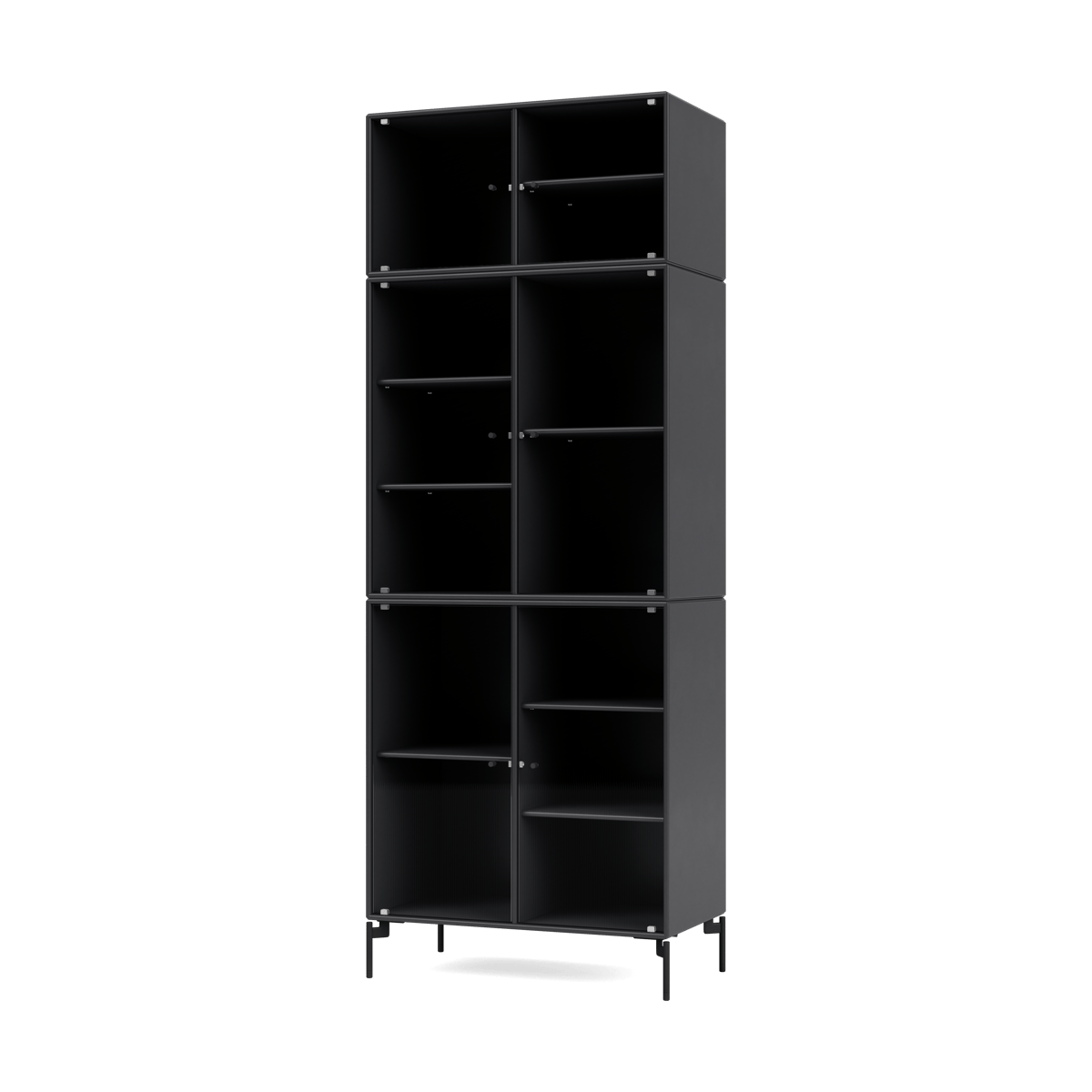 Montana Ripple IV display cabinet 69.6x187.2x38 cm Anthracite-legs black