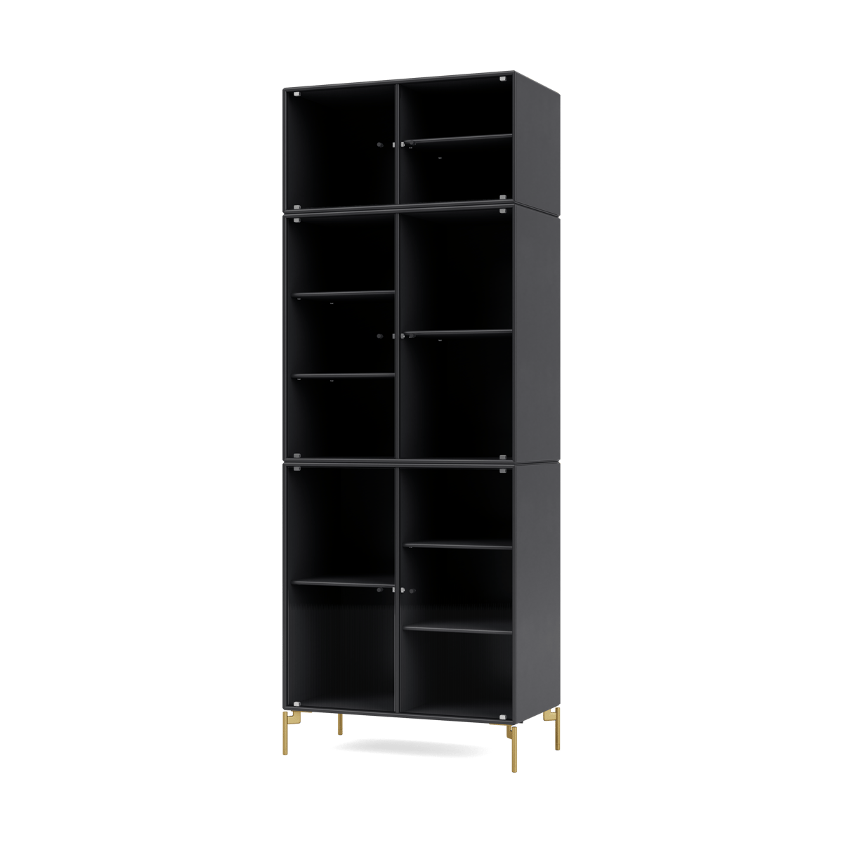 Montana Ripple IV display cabinet 69.6x187.2x38 cm Anthracite-legs brass