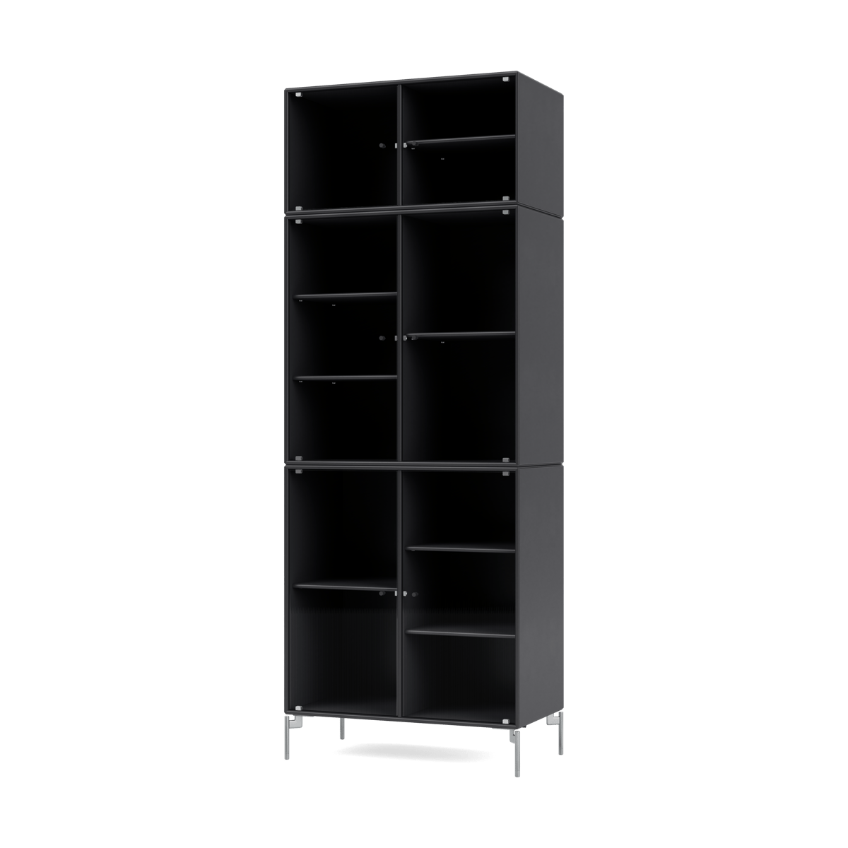 Montana Ripple IV display cabinet 69.6x187.2x38 cm Anthracite-legs chrome