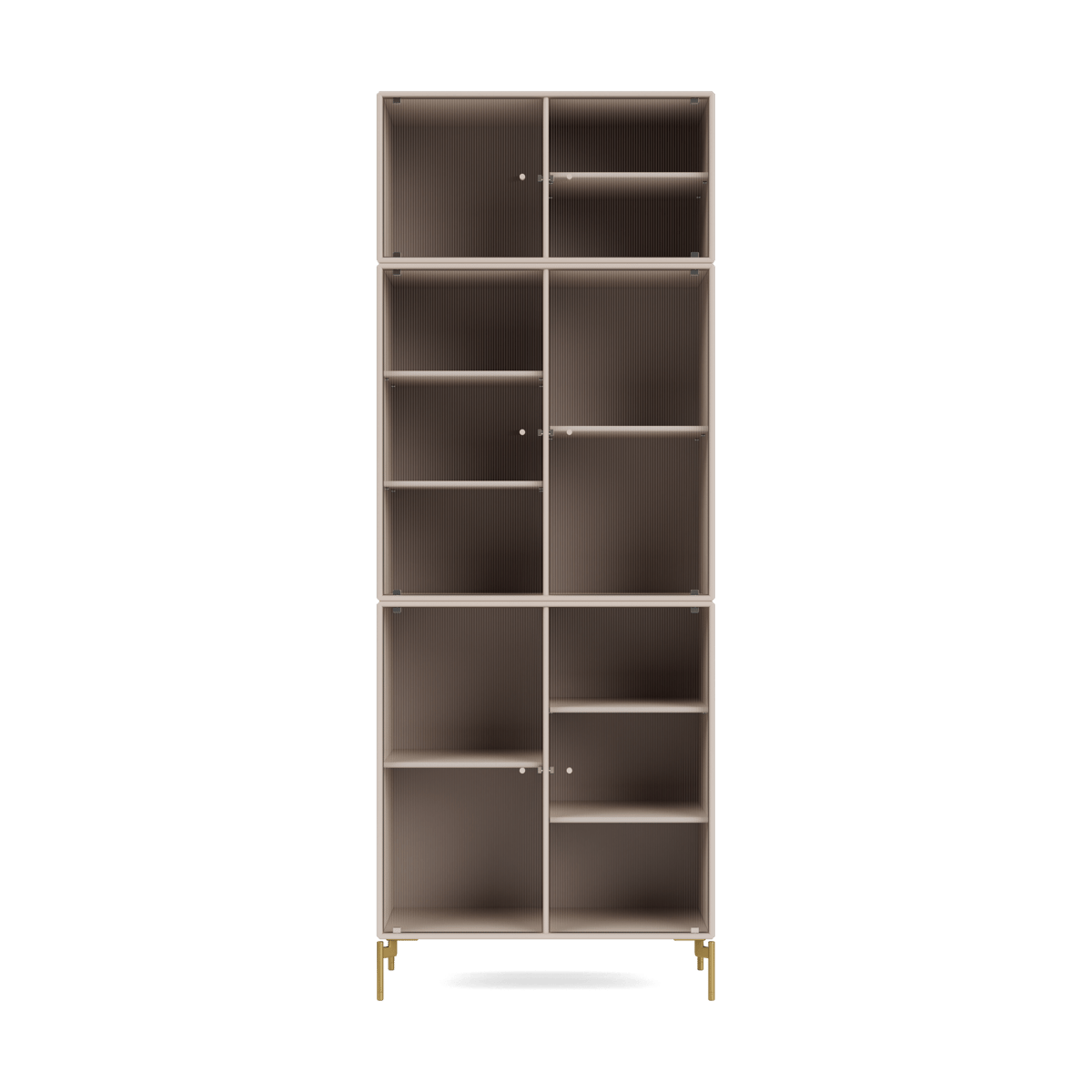 Montana Ripple IV display cabinet 69.6x187.2x38 cm Clay-legs brass