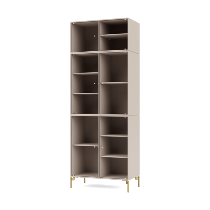 Ripple IV display cabinet 69.6x187.2x38 cm, Clay-legs brass Montana