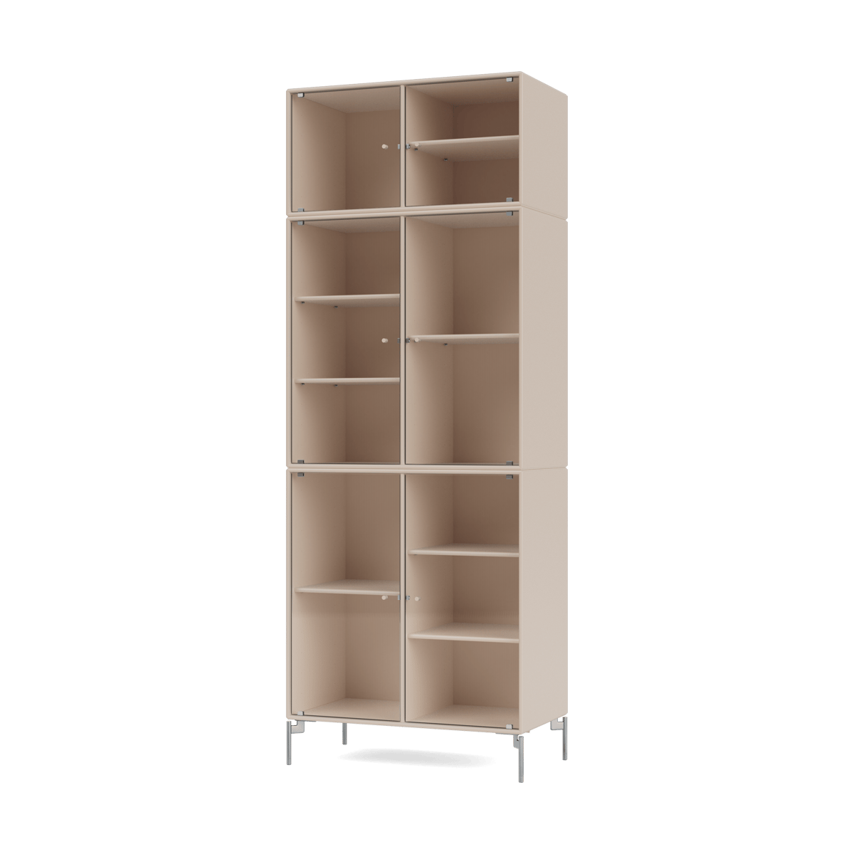 Montana Ripple IV display cabinet 69.6x187.2x38 cm Clay-legs chrome