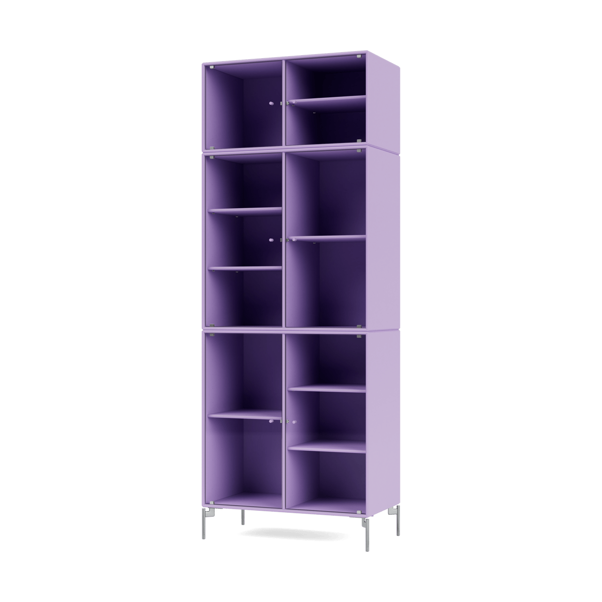 Montana Ripple IV display cabinet 69.6x187.2x38 cm Iris-legs chrome