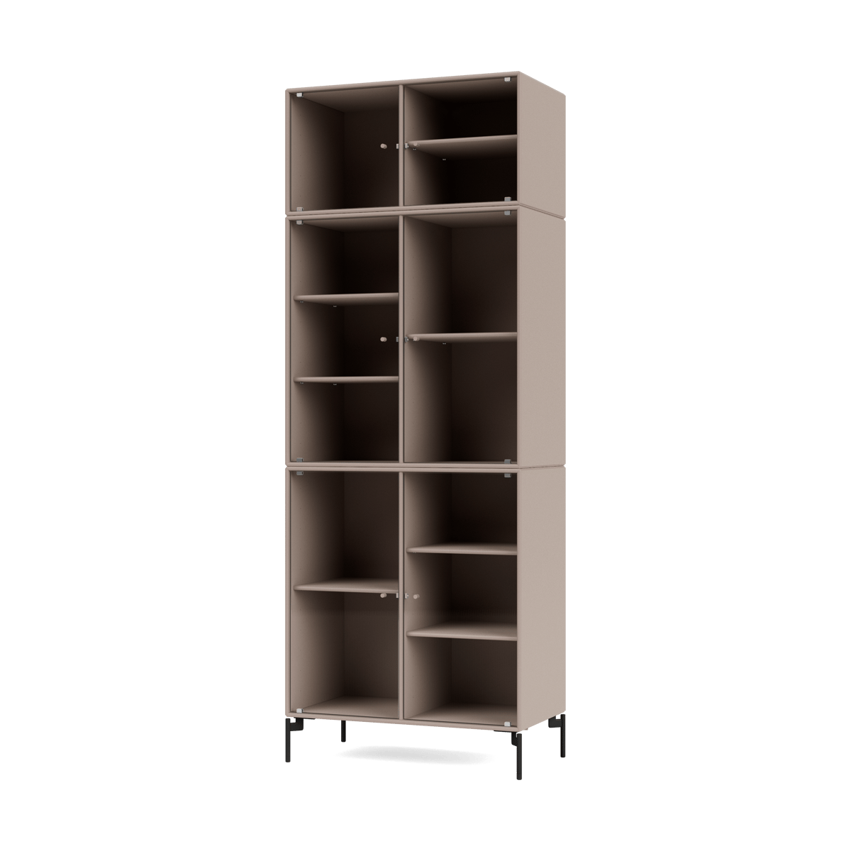 Montana Ripple IV display cabinet 69.6x187.2x38 cm Mushroom-legs black