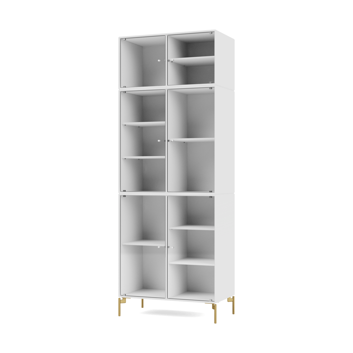 Montana Ripple IV display cabinet 69.6x187.2x38 cm NewWhite-legs brass