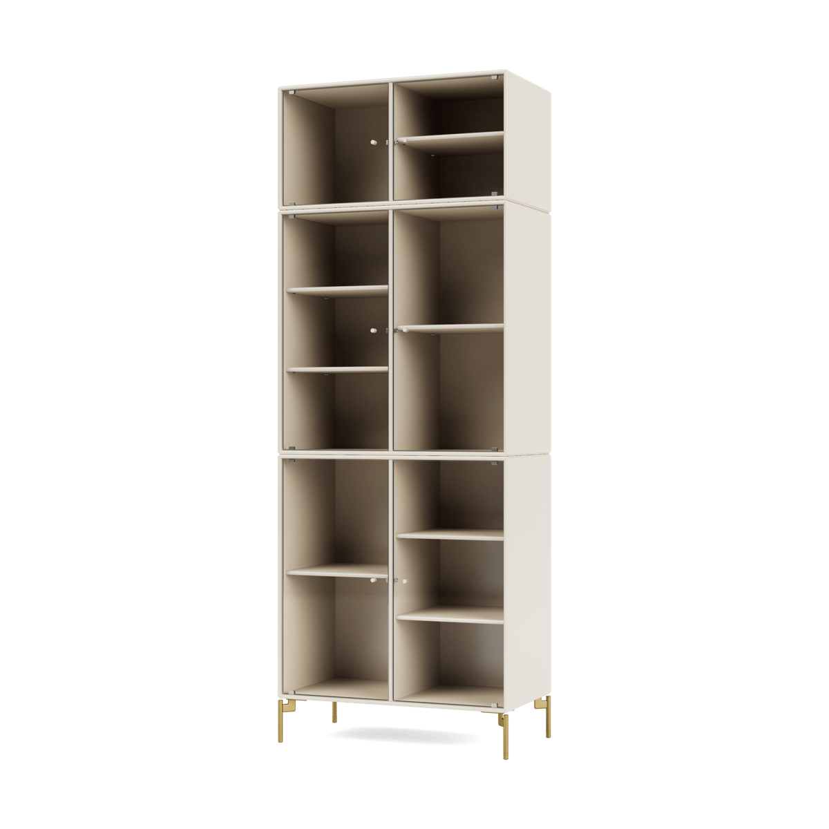 Montana Ripple IV display cabinet 69.6x187.2x38 cm Oat-legs brass