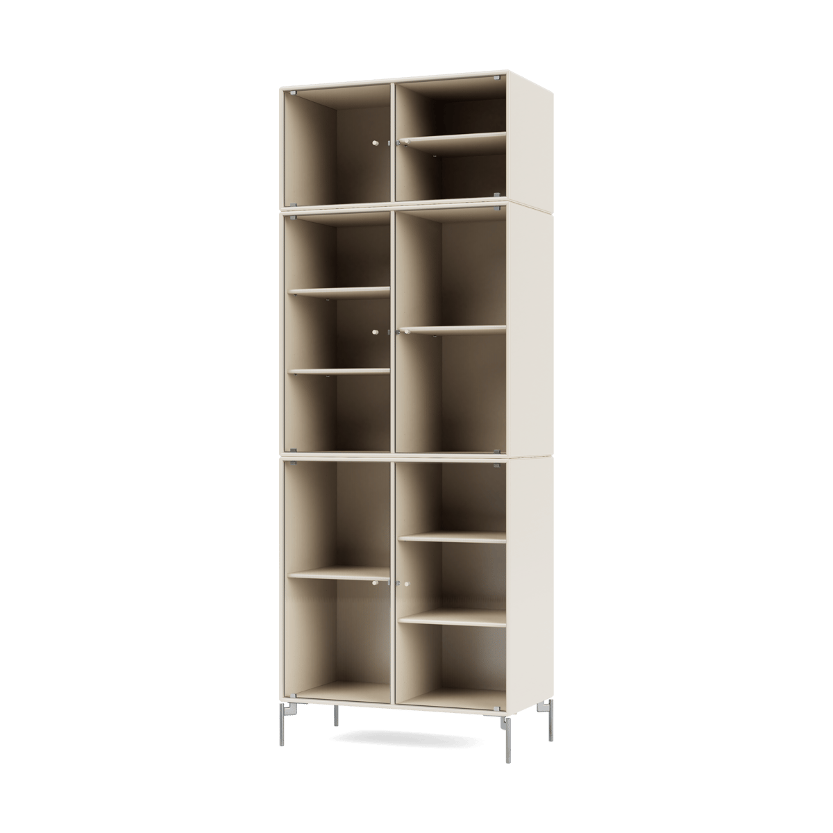 Montana Ripple IV display cabinet 69.6x187.2x38 cm Oat-legs chrome