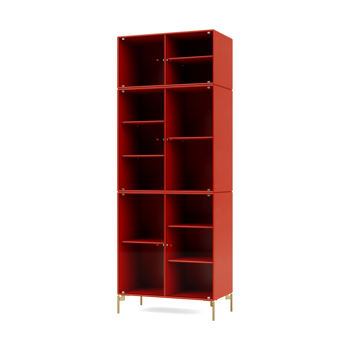 Montana Ripple IV display cabinet 69.6x187.2x38 cm Rosehip-legs brass