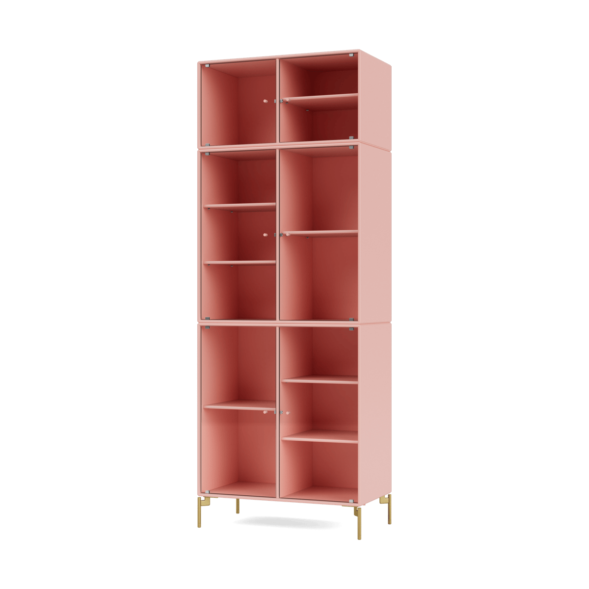 Montana Ripple IV display cabinet 69.6x187.2x38 cm Ruby-legs brass