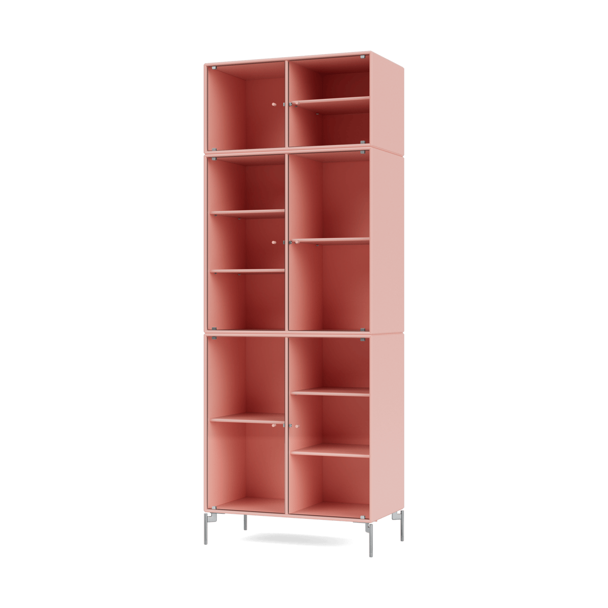 Montana Ripple IV display cabinet 69.6x187.2x38 cm Ruby-legs chrome