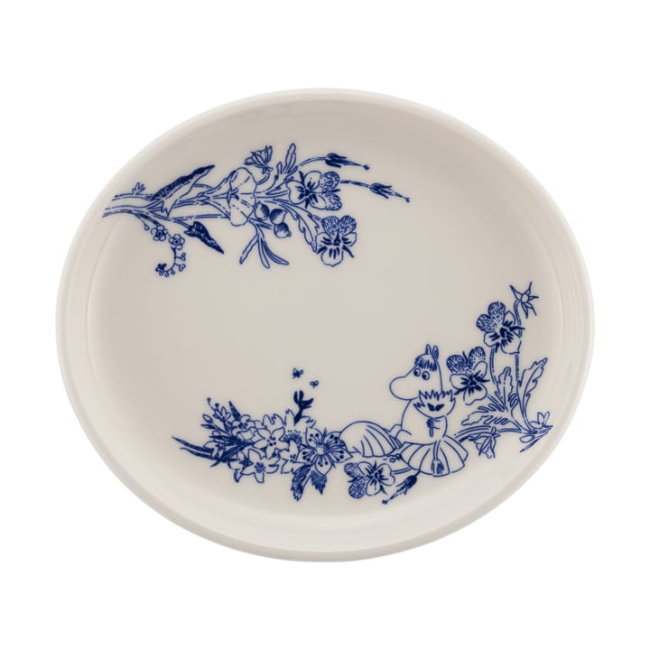 Moomin Haru oval plate 16 cm - Blue-white - Moomin Arabia