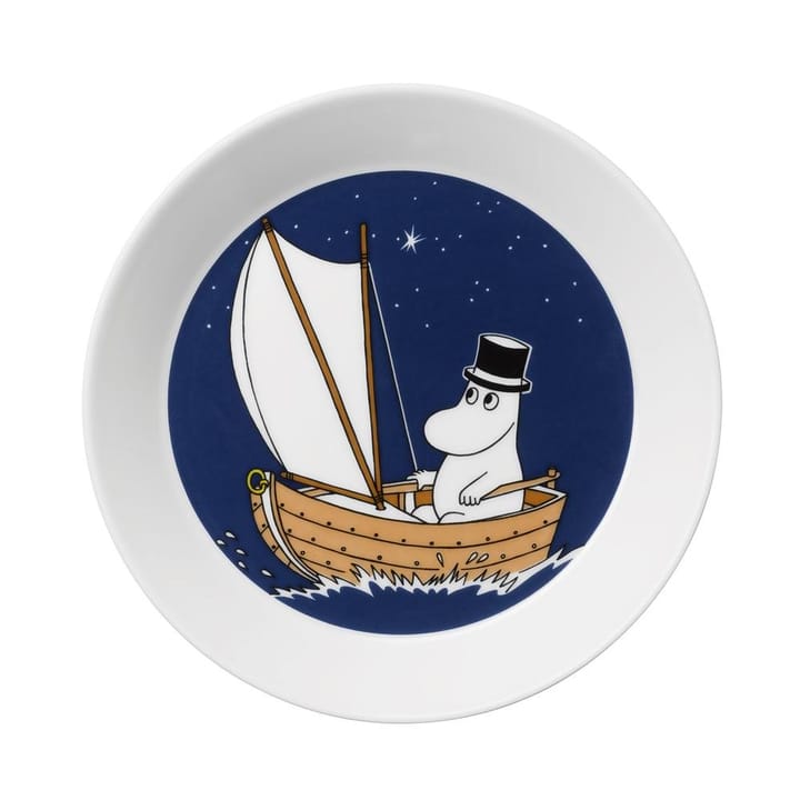 Moominpappa plate, dark blue Moomin Arabia