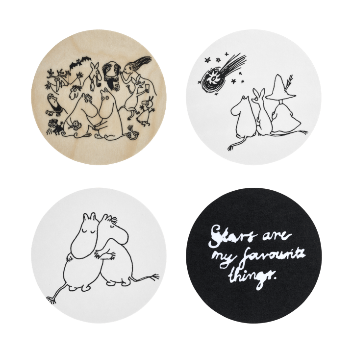 Moomin 80 Coasters Ø11 cm 4-pack - Multi - Muurla