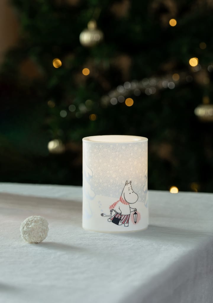 Moomin block candle LED 10 cm - Let it snow - Muurla