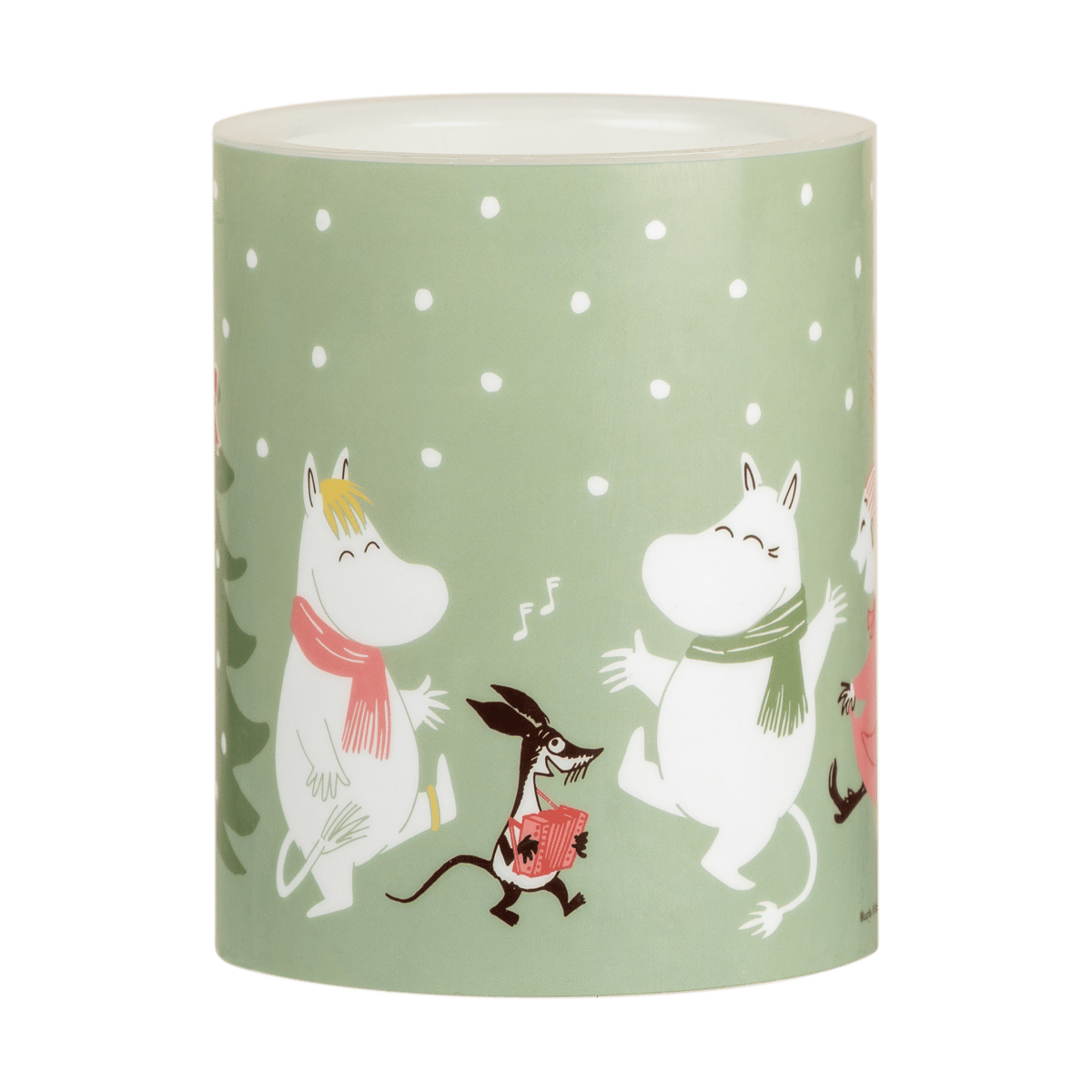 Muurla Moomin block candle LED 12,5 cm Festive spirits