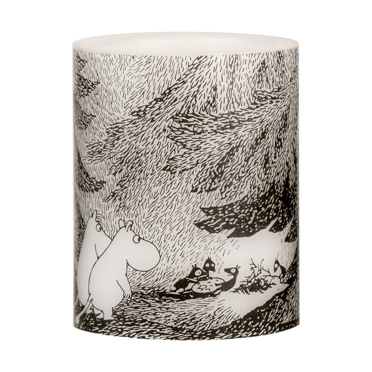 Muurla Moomin block candle LED 12,5 cm Under the trees