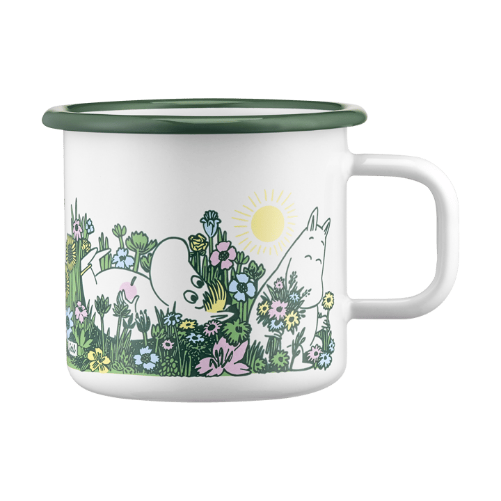 Moomin enamel mug 37 cl - In the garden - Muurla